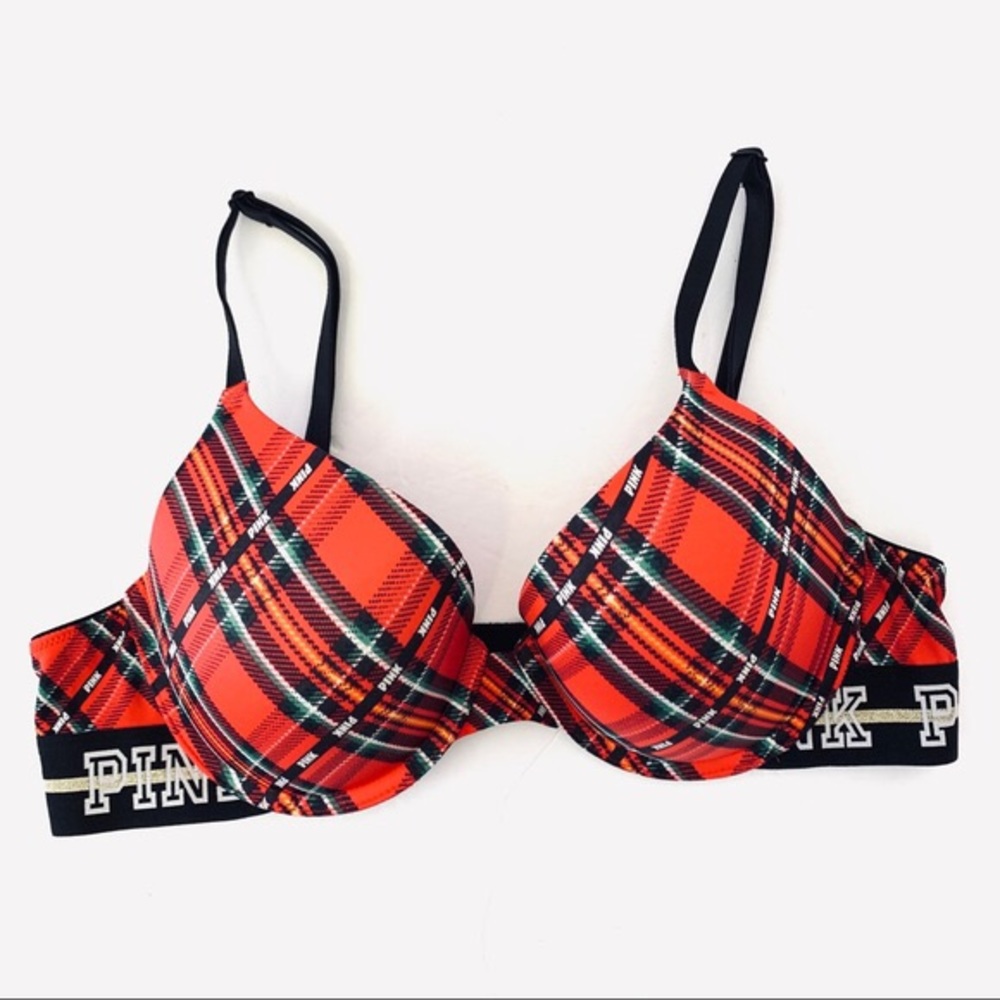 Pink Christmas edition push up bra